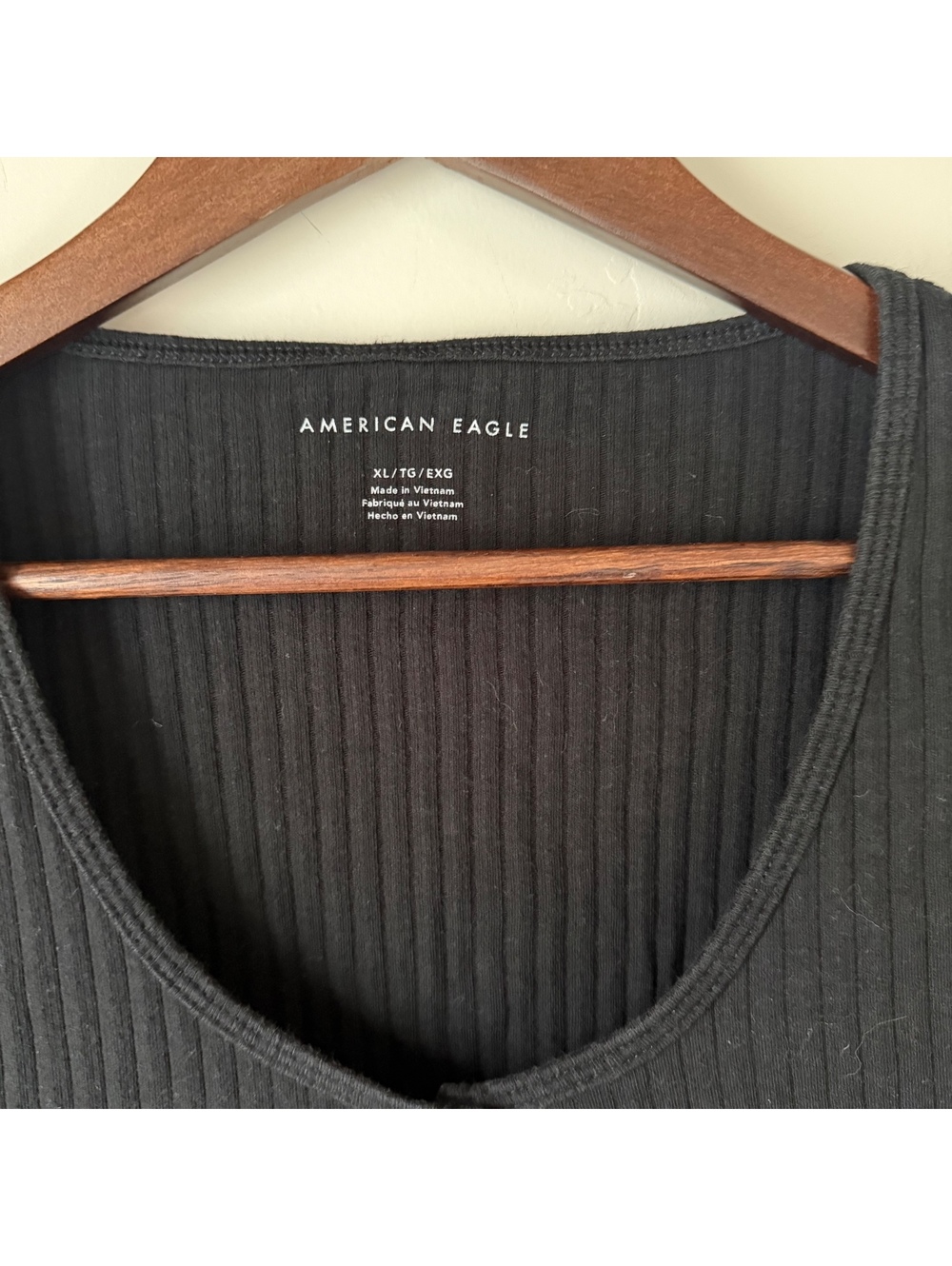 American Eagle Black Ribbed Shirt | XL - Picture 3 of 3